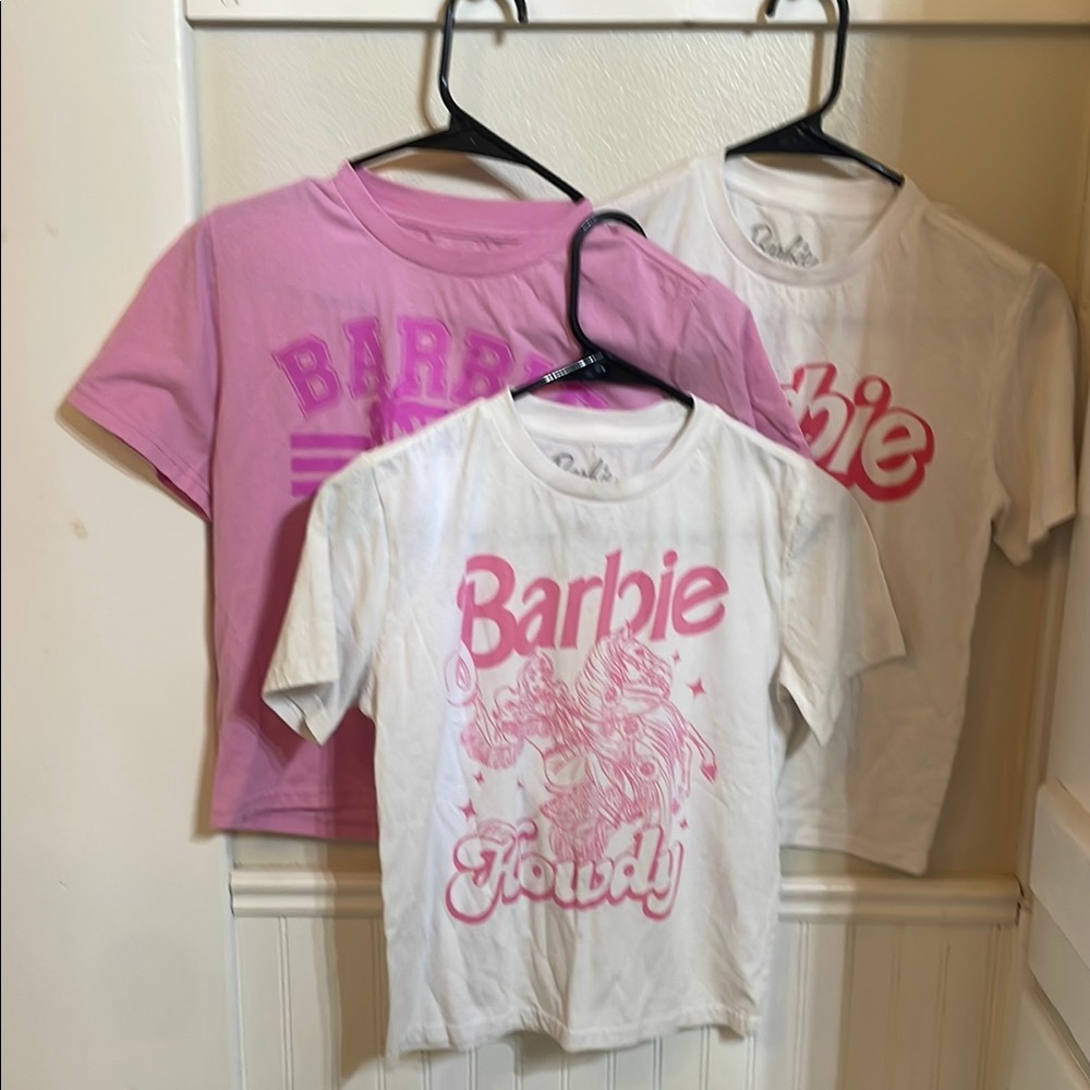 Barbie Kids' Pink and White Graphic T-Shirts